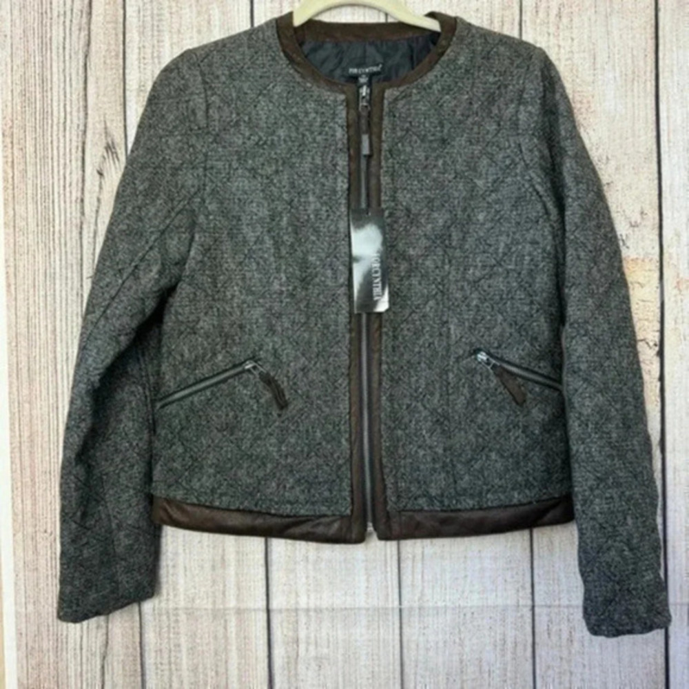 For Cynthia Womens Quilted Full zip Blazer Jacket size Medium